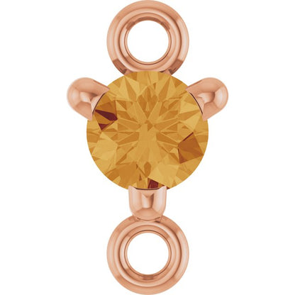 Petite Pavé® Natural Citrine Link, 4 mm x 7.25 mm