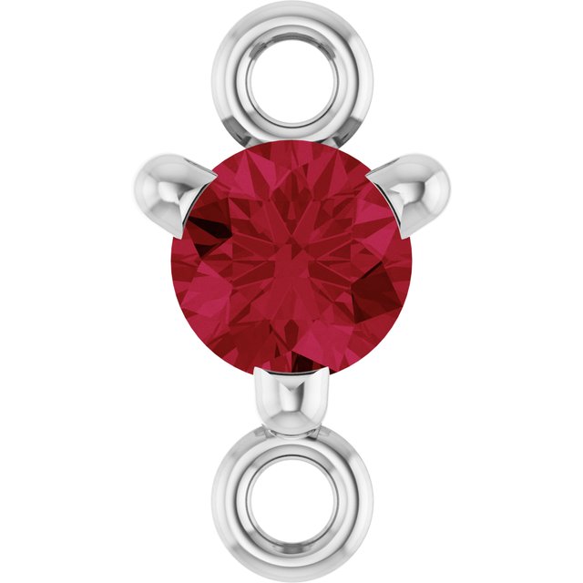 Petite Pavé® Lab-Grown Ruby Link, 4 mm x 7.25 mm