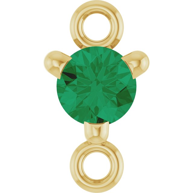 Petite Pavé® Natural Emerald Link, 4 mm x 7.25 mm