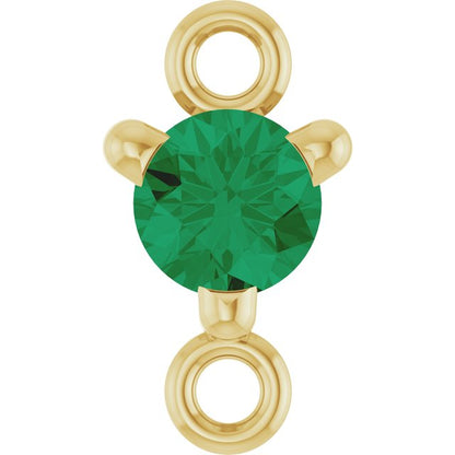 Petite Pavé® Natural Emerald Link, 4 mm x 7.25 mm