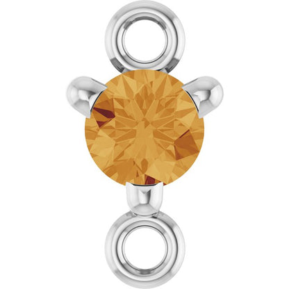 Petite Pavé® Natural Citrine Link, 4 mm x 7.25 mm