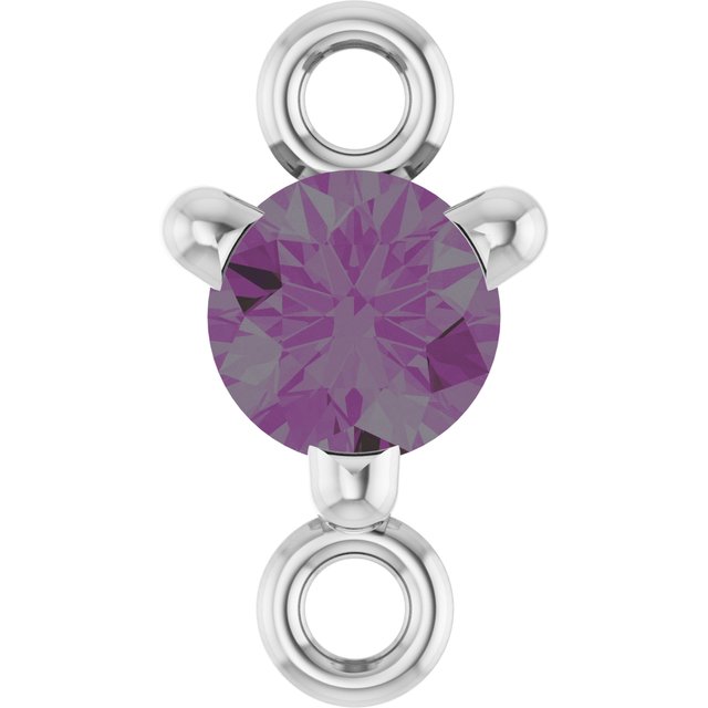 Petite Pavé® Lab-Grown Alexandrite Link, 4 mm x 7.25 mm