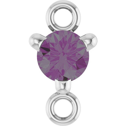Petite Pavé® Lab-Grown Alexandrite Link, 4 mm x 7.25 mm