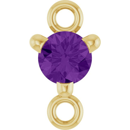 Petite Pavé® Natural Amethyst Link, 4 mm x 7.25 mm