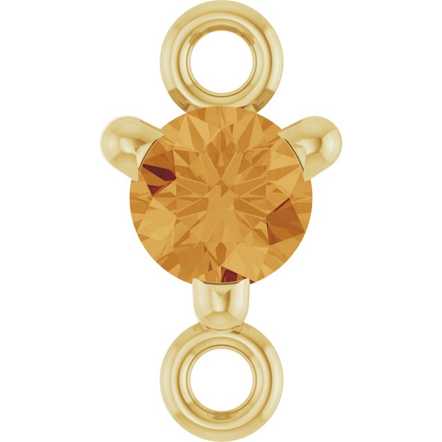 Petite Pavé® Natural Citrine Link, 4 mm x 7.25 mm