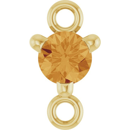 Petite Pavé® Natural Citrine Link, 4 mm x 7.25 mm