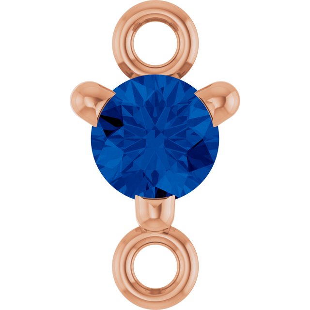 Petite Pavé® Natural Blue Sapphire Link, 4 mm x 7.25 mm