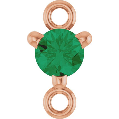 Petite Pavé® Natural Emerald Link, 4 mm x 7.25 mm