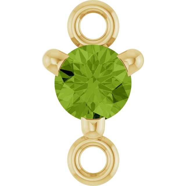Petite Pavé® Natural Peridot Link, 4 mm x 7.25 mm