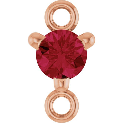 Petite Pavé® Lab-Grown Ruby Link, 4 mm x 7.25 mm
