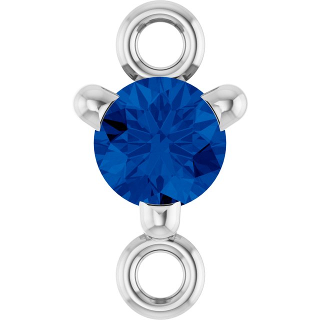 Petite Pavé® Lab-Grown Blue Sapphire Link, 4 mm x 7.25 mm