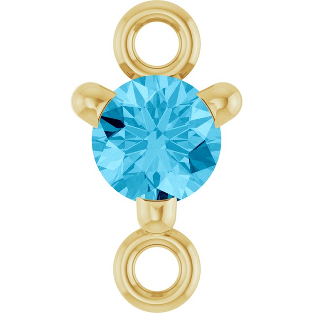 Petite Pavé® Natural Aquamarine Link, 4 mm x 7.25 mm