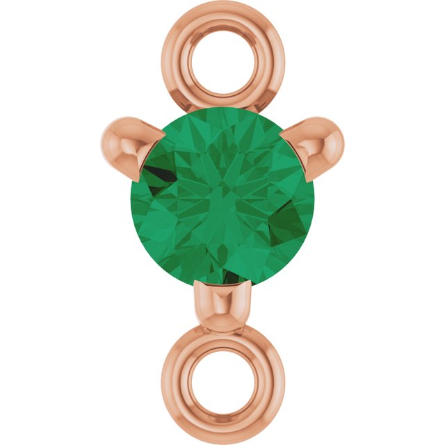 Petite Pavé® Lab-Grown Emerald Link, 4 mm x 7.25 mm