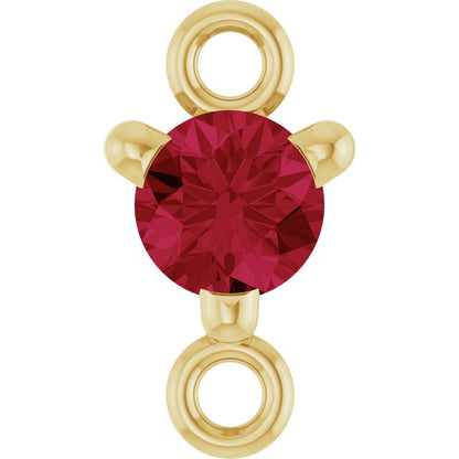Petite Pavé® Natural Ruby Link, 4 mm x 7.25 mm