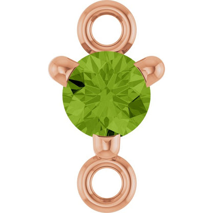 Petite Pavé® Natural Peridot Link, 4 mm x 7.25 mm