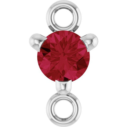 Petite Pavé® Natural Ruby Link, 4 mm x 7.25 mm