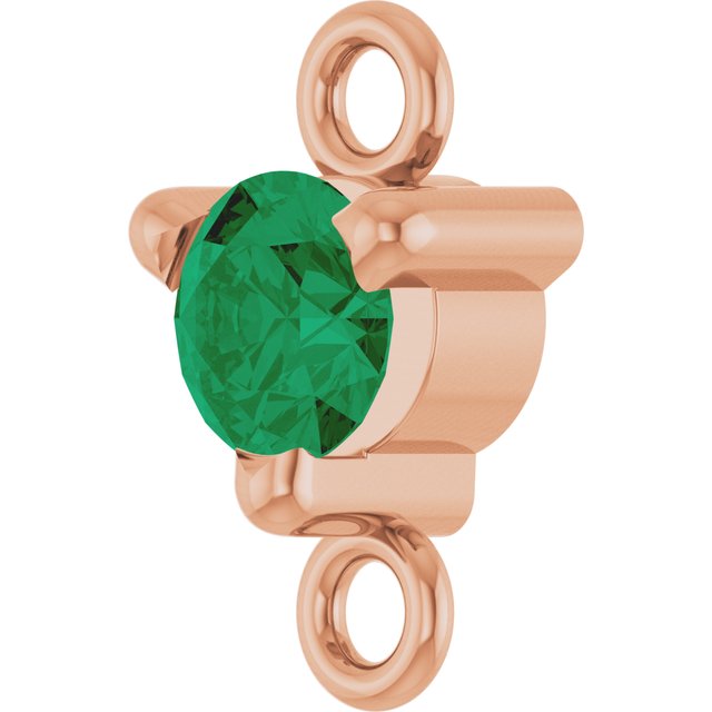 Petite Pavé® Lab-Grown Emerald Link, 4 mm x 7.25 mm