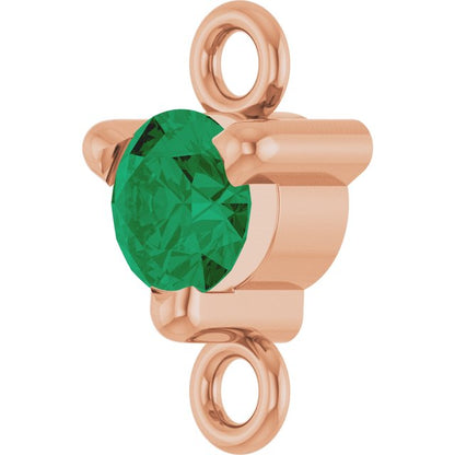 Petite Pavé® Lab-Grown Emerald Link, 4 mm x 7.25 mm