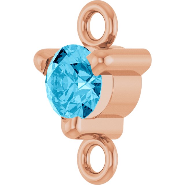 Petite Pavé® Natural Aquamarine Link, 4 mm x 7.25 mm