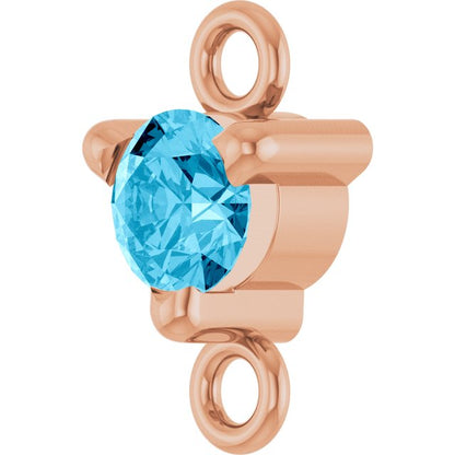 Petite Pavé® Natural Aquamarine Link, 4 mm x 7.25 mm