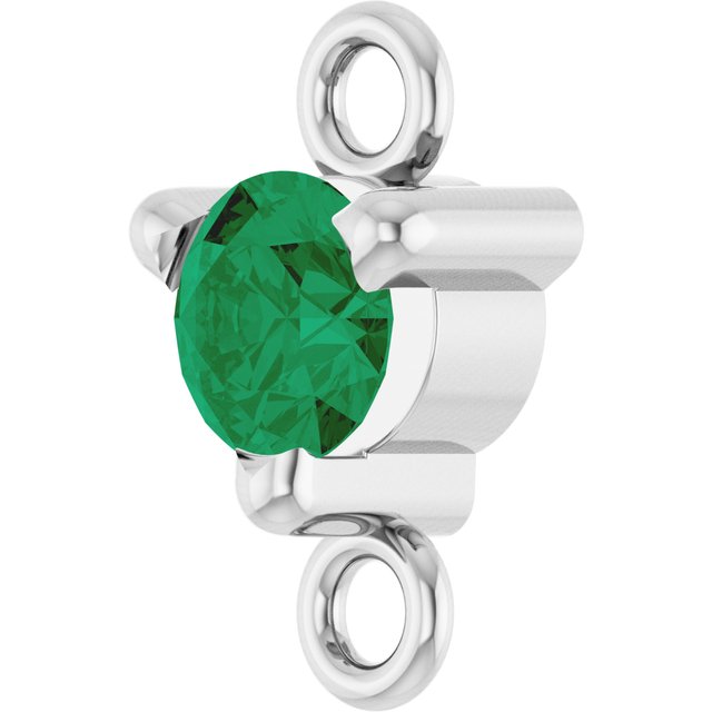 Petite Pavé® Natural Emerald Link, 4 mm x 7.25 mm