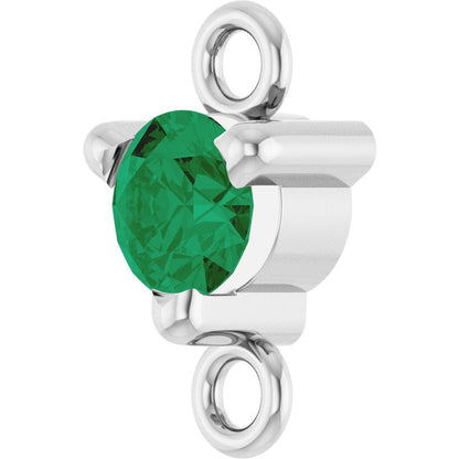 Petite Pavé® Natural Emerald Link, 4 mm x 7.25 mm