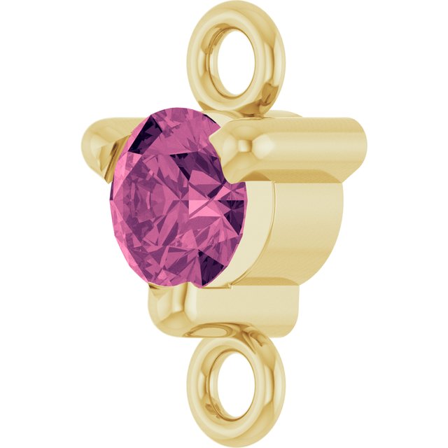 Petite Pavé® Natural Pink Tourmaline Link, 4 mm x 7.25 mm