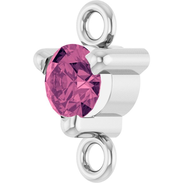 Petite Pavé® Natural Pink Tourmaline Link, 4 mm x 7.25 mm