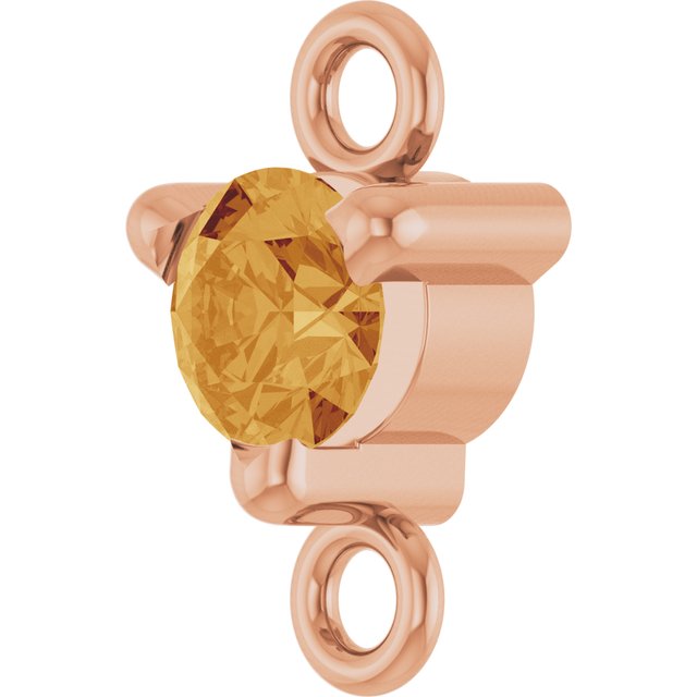 Petite Pavé® Natural Citrine Link, 4 mm x 7.25 mm