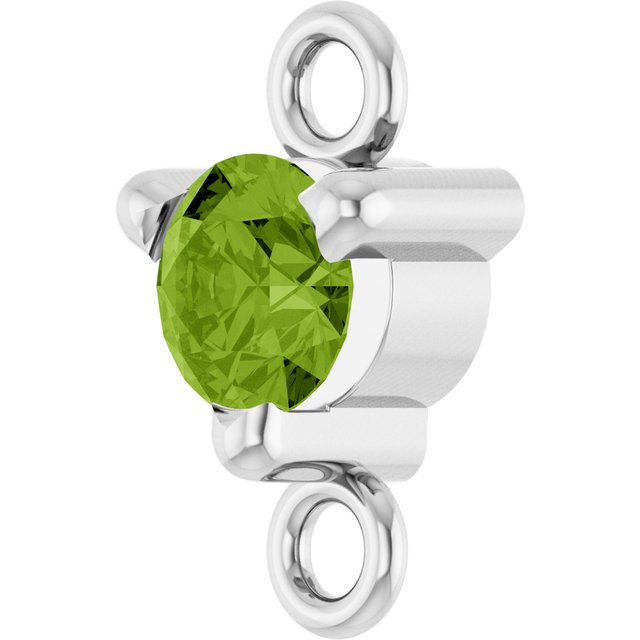 Petite Pavé® Natural Peridot Link, 4 mm x 7.25 mm