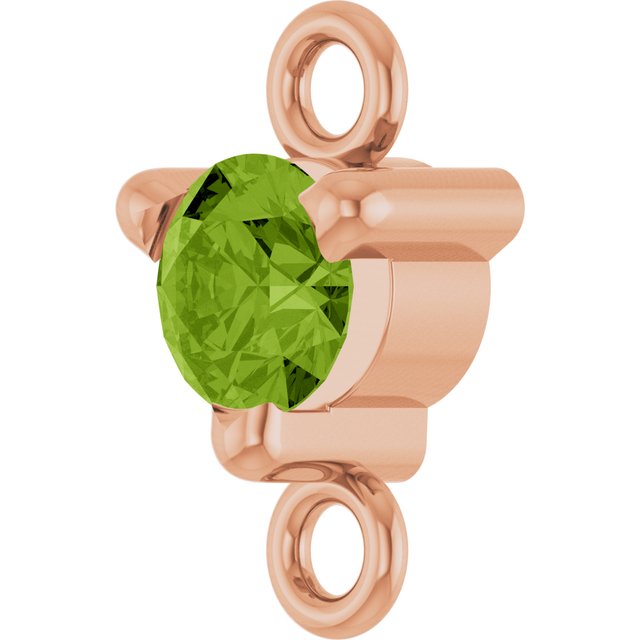 Petite Pavé® Natural Peridot Link, 4 mm x 7.25 mm