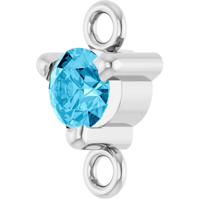 Petite Pavé® Natural Aquamarine Link, 4 mm x 7.25 mm