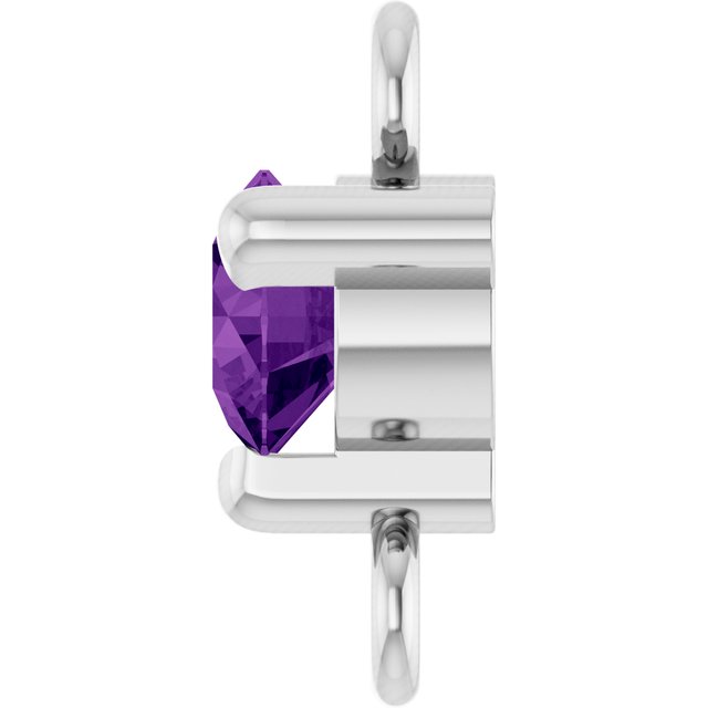 Petite Pavé® Natural Amethyst Link, 4 mm x 7.25 mm