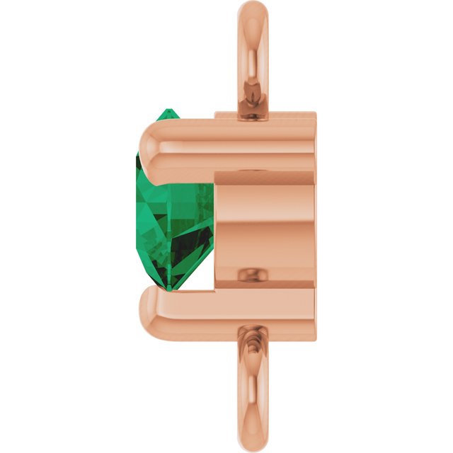 Petite Pavé® Natural Emerald Link, 4 mm x 7.25 mm