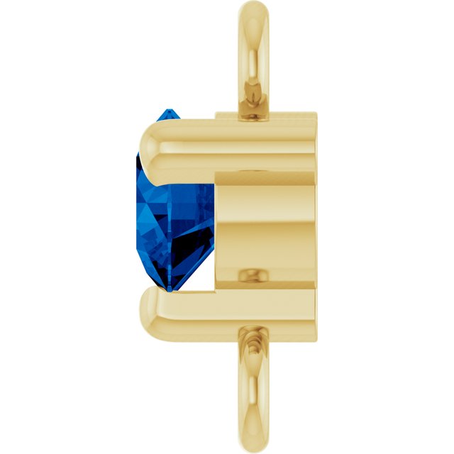 Petite Pavé® Lab-Grown Blue Sapphire Link, 4 mm x 7.25 mm