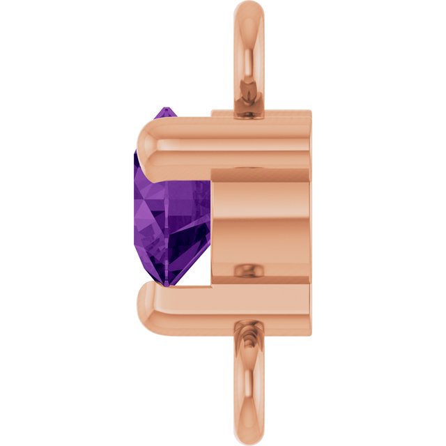 Petite Pavé® Natural Amethyst Link, 4 mm x 7.25 mm