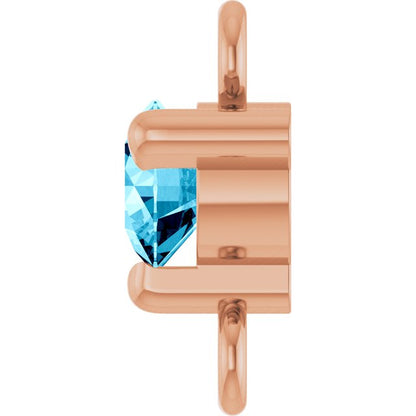 Petite Pavé® Natural Aquamarine Link, 4 mm x 7.25 mm
