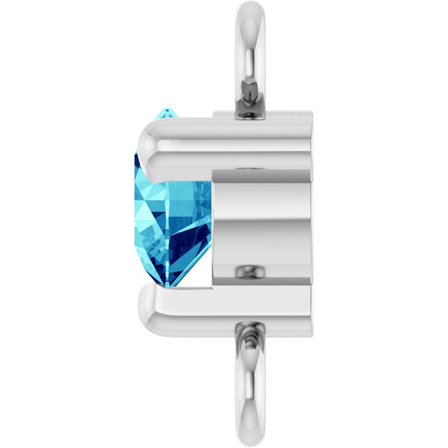 Petite Pavé® Natural Blue Zircon Link, 4 mm x 7.25 mm