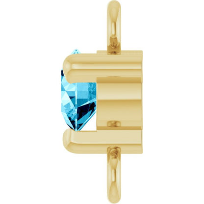 Petite Pavé® Natural Aquamarine Link, 4 mm x 7.25 mm