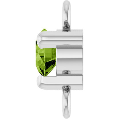 Petite Pavé® Natural Peridot Link, 4 mm x 7.25 mm