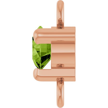 Petite Pavé® Natural Peridot Link, 4 mm x 7.25 mm