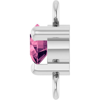 Petite Pavé® Natural Pink Tourmaline Link, 4 mm x 7.25 mm
