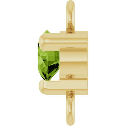 Petite Pavé® Natural Peridot Link, 4 mm x 7.25 mm