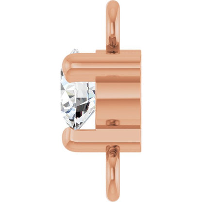 Petite Pavé® Natural White Sapphire Link, 4 mm x 7.25 mm