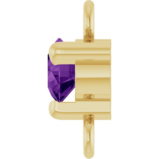 Petite Pavé® Natural Amethyst Link, 4 mm x 7.25 mm