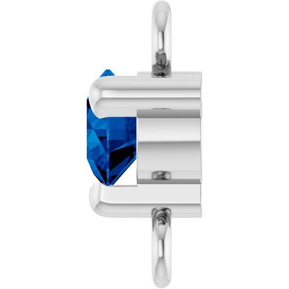 Petite Pavé® Natural Blue Sapphire Link, 4 mm x 7.25 mm