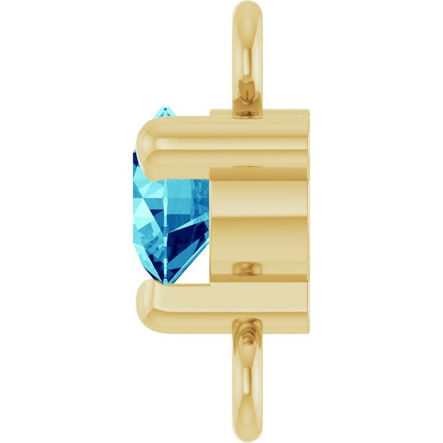 Petite Pavé® Natural Blue Zircon Link, 4 mm x 7.25 mm