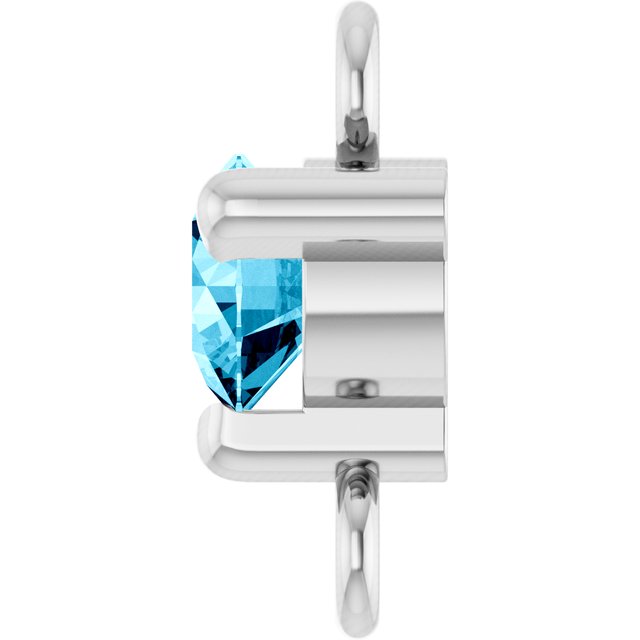 Petite Pavé® Natural Aquamarine Link, 4 mm x 7.25 mm