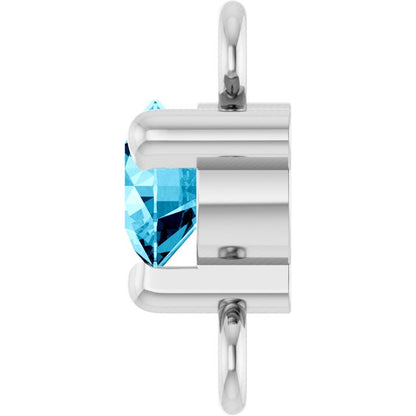 Petite Pavé® Natural Aquamarine Link, 4 mm x 7.25 mm