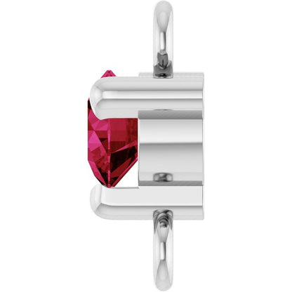 Petite Pavé® Lab-Grown Ruby Link, 4 mm x 7.25 mm